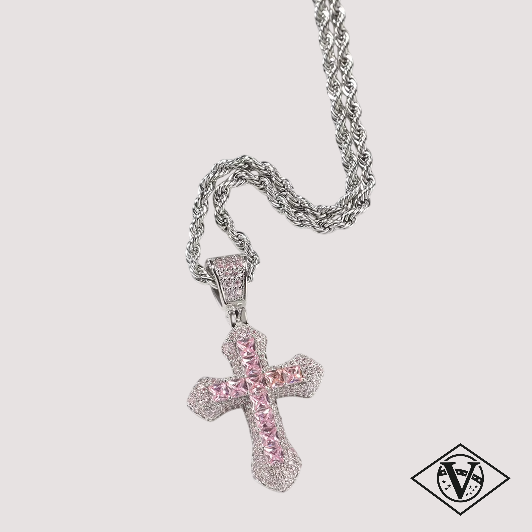 ŁAŃCUCH CROSS [PINK]