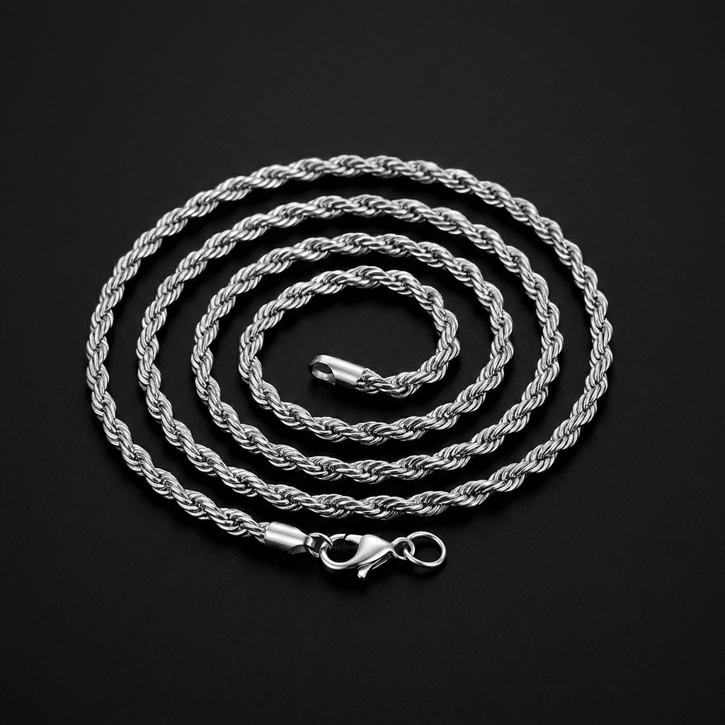 ŁAŃCUCH ROPE 4MM [SILVER]